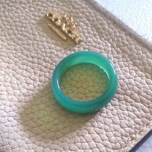 Kelly Green Agate ~ Slim Stone Ring Band Size 8 ~ Friendship + Promise Rings